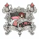 princess bed tattoo design idea
