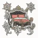 princess bed tattoo design idea