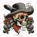 the words "what even is this?!" around a skull  tattoo design idea