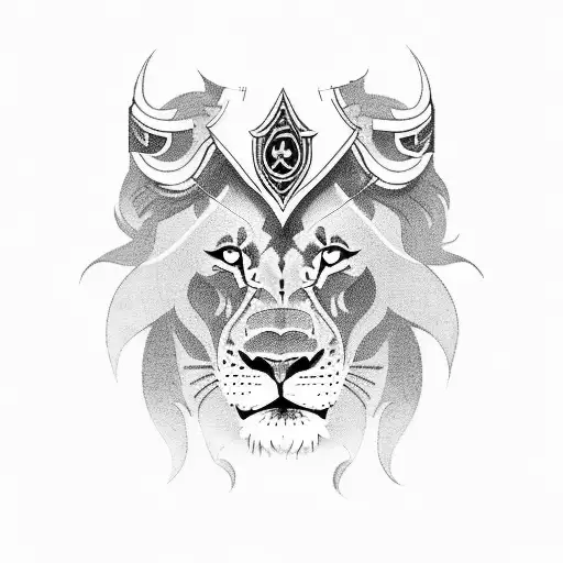 lion AND warriors rome tattoo design idea