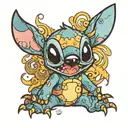 stitch cartoon character tattoo design idea
