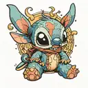 stitch cartoon character tattoo design idea