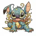 stitch cartoon character tattoo design idea