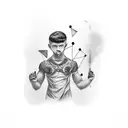 boy with care tattoo design idea