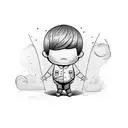 boy with care tattoo design idea