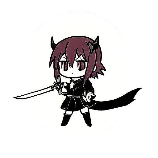 anime, demon Slayer, sword art, minimalist  tattoo design idea