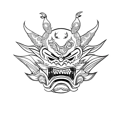 Hannya mask tattoo design idea