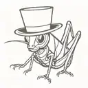 grasshopper with top hat tattoo design idea