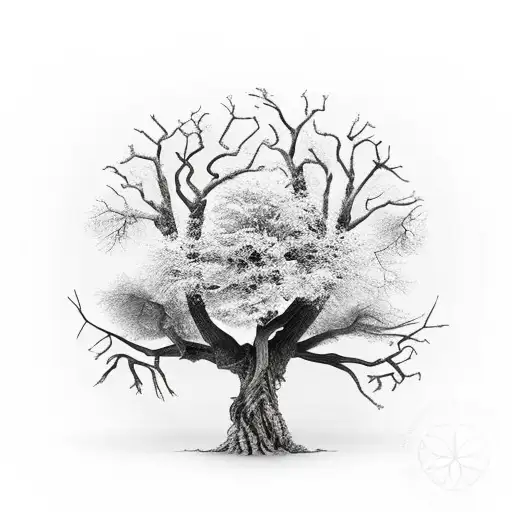 dead Tree of Life with my kids names in the tree branches  tattoo design idea