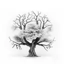 dead Tree of Life with my kids names in the tree branches  tattoo design idea