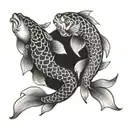 Yin Yang koi fish tattoo design idea