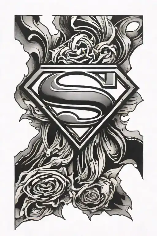Superman symbol formed tattoo design idea