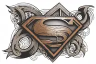 Superman symbol integrated tattoo design idea