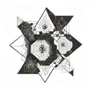 energy and frequency and universe tattoo design idea