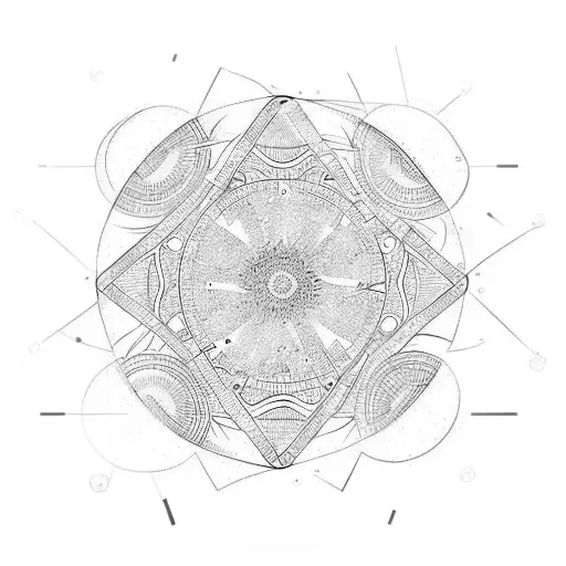 The date 11-11-23 with lines combine with the date 11-11-21 and circles and squares tattoo design idea