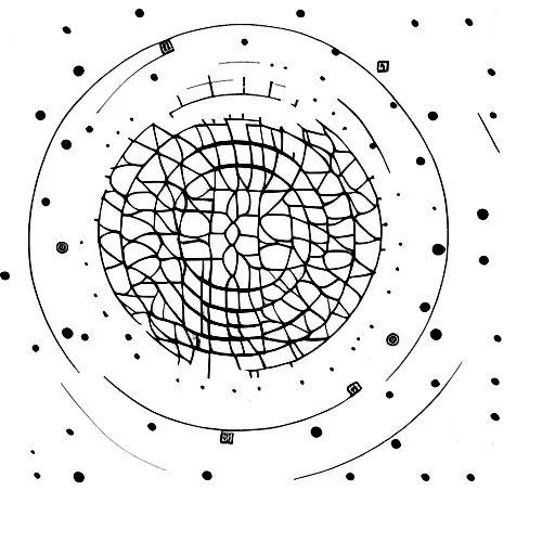 The date 11-11-23 with lines combine with the date 11-11-21 and circles and squares tattoo design idea