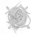 stamp style, fine line  tattoo design idea