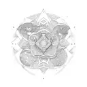 stamp style, fine line  tattoo design idea