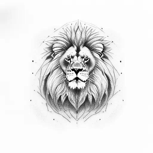 lion with a 2 cub tattoo design idea