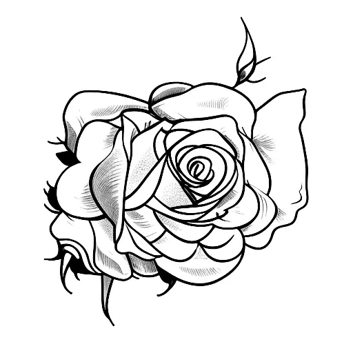 wilted rose tattoo design idea