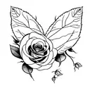 wilted rose  tattoo design idea