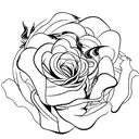 wilted rose  tattoo design idea