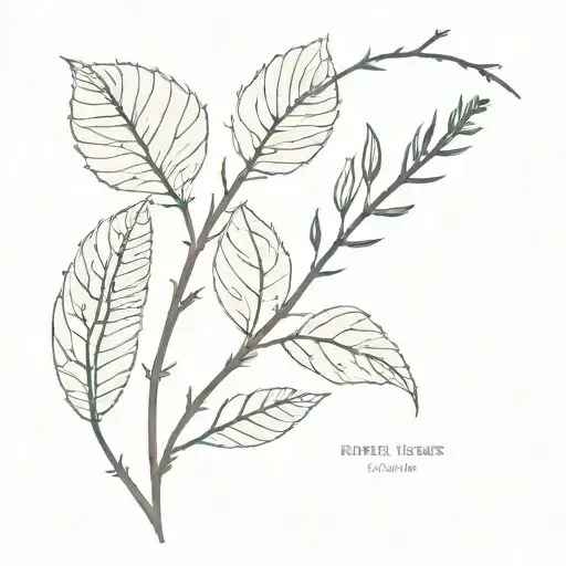 hazel leaves with ogham for hazel tattoo design idea