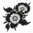 HEART DAISIES  tattoo design idea