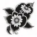 HEART DAISIES  tattoo design idea