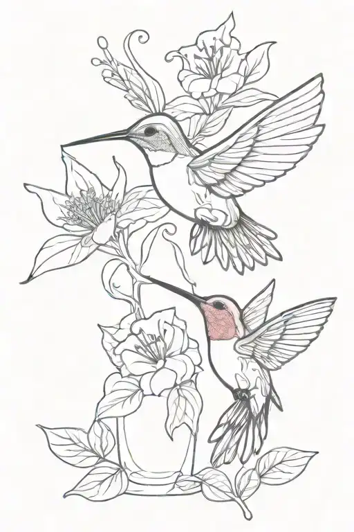 humming bird and bud light beer tattoo design idea