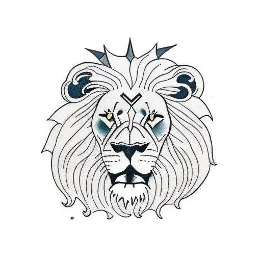Lion with banner  tattoo design idea
