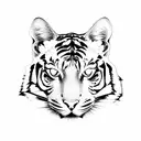cat tiger full body tattoo design idea