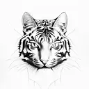 cat tiger full body tattoo design idea