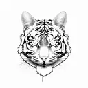 cat tiger full body tattoo design idea