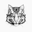 cat tiger full body tattoo design idea