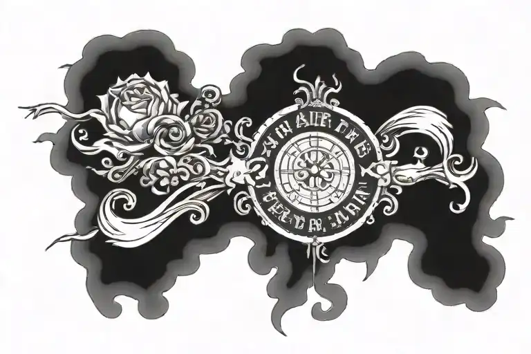 A message saying "24 hour person" I want it with dark clouds that would fit on my forearm tattoo design idea