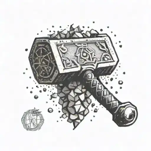 thor's hammer  tattoo design idea
