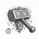 thor's hammer  tattoo design idea