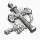 thor's hammer  tattoo design idea