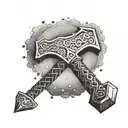 thor's hammer  tattoo design idea