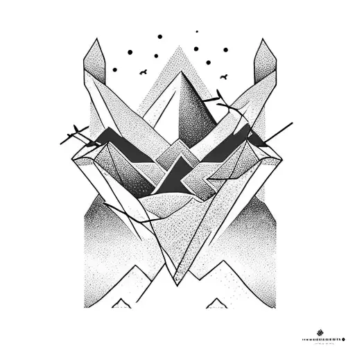 rombo, pistones  de coche, mar y montaña snowboard tattoo design idea