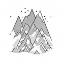 rombo, pistones  de coche, mar y montaña snowboard tattoo design idea