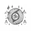 A switchblade is piercing Planet Earth. tattoo design idea