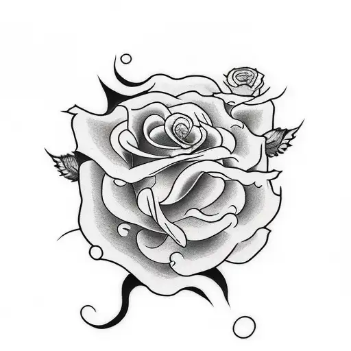 rose sleeve tattoo stencil