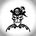 Skeleton Pirate tattoo design idea