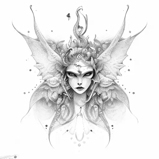 sirene et plongeur  tattoo design idea