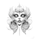 sirene et plongeur  tattoo design idea