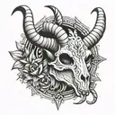 illuminati goat skull tattoo design idea