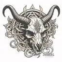 illuminati goat skull tattoo design idea
