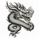 dragon asian tattoo with nimbus clouds thin arm band  tattoo design idea